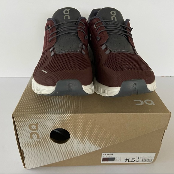 On Running Cloud 5 Men's Shoes  Burgundy Ox Shadow 11.5 - Picture 13 of 16